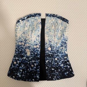 Blue and White Women's Top